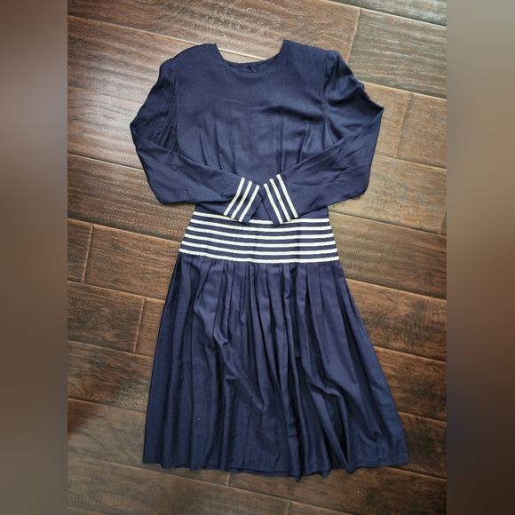 Kathy Lee for South Plaza Petites Vintage Blue Midi Dress - Picture 7 of 9